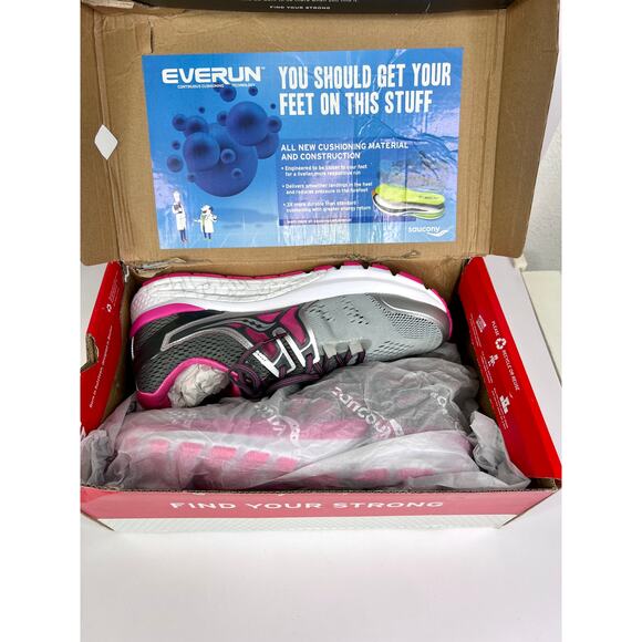 Saucony Hurricane Size 10 ISO 3 S10348-1 Grey Pink Black Women's Running Shoes - Picture 14 of 14